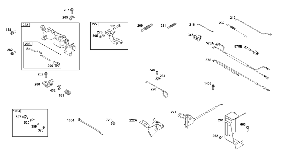 Controls Group Diagram and Parts List for 356446-0599-F1 200000 - 399999 Briggs and Stratton Engine